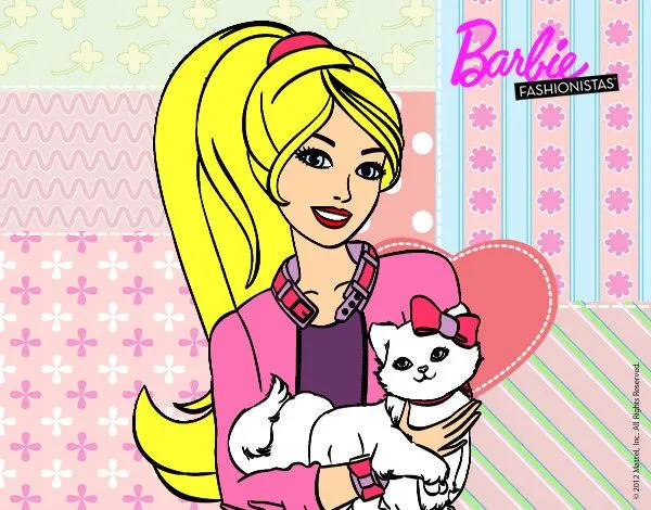 Dibujo de Barbie con su linda gatita pintado por Milenita19 en ... Dibujo de Barbie con su linda gatita pintado por Milenita19 en ...