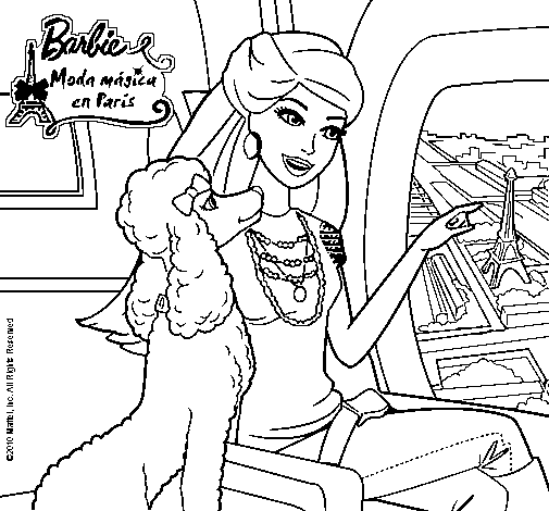 Dibujo de Barbie llega a París para Colorear - Dibujos.net