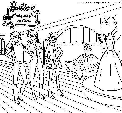 Dibujo de Barbie mirando vestidos para Colorear - Dibujos.net Dibujo de Barbie mirando vestidos para Colorear - Dibujos.net