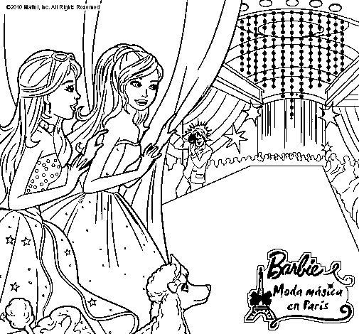 Dibujo de Barbie, nerviosa por desfilar para Colorear - Dibujos.net
