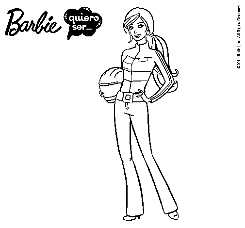 Dibujo de Barbie piloto de motos para Colorear - Dibujos.net