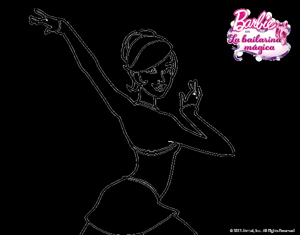 Dibujo de Barbie en postura de ballet para Colorear - Dibujos.net Dibujo de Barbie en postura de ballet para Colorear - Dibujos.net