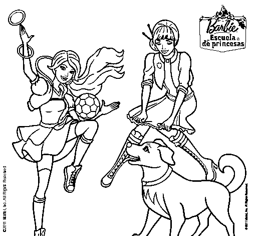 Dibujo de Barbie practicando deporte para Colorear Dibujo de Barbie practicando deporte para Colorear