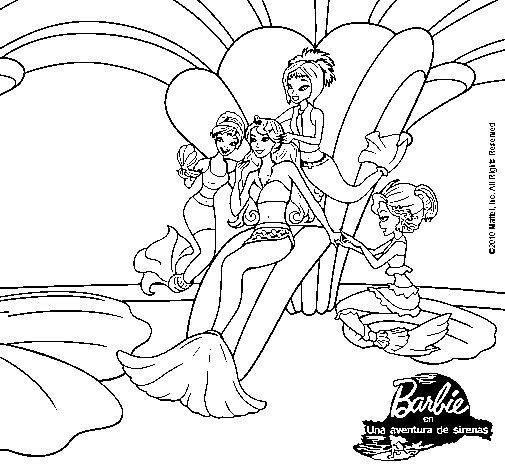 Dibujo de Barbie princesa sirena para Colorear - Dibujos.net Dibujo de Barbie princesa sirena para Colorear - Dibujos.net