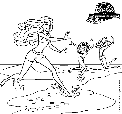 Dibujo de Barbie de regreso a la playa para Colorear - Dibujos.net Dibujo de Barbie de regreso a la playa para Colorear - Dibujos.net