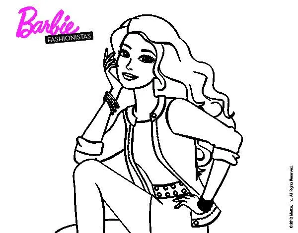 Dibujo de Barbie súper guapa para Colorear - Dibujos.net Dibujo de Barbie súper guapa para Colorear - Dibujos.net