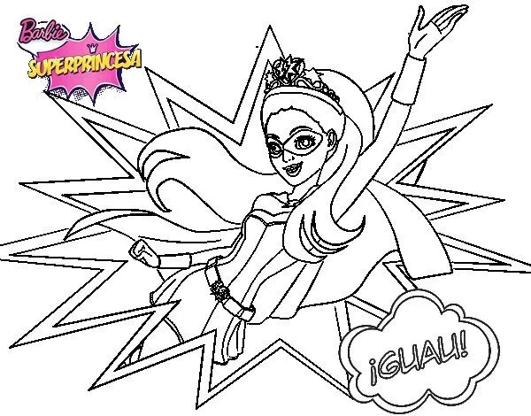 Dibujo de Barbie superprincesa para Colorear - Dibujos.net Dibujo de Barbie superprincesa para Colorear - Dibujos.net