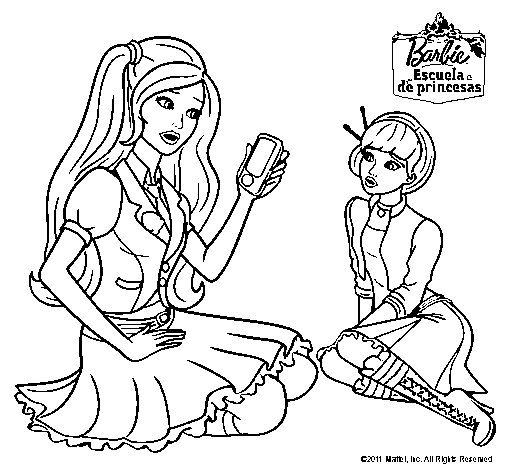 Dibujo de Barbie con el teléfono móvil para Colorear - Dibujos.net Dibujo de Barbie con el teléfono móvil para Colorear - Dibujos.net