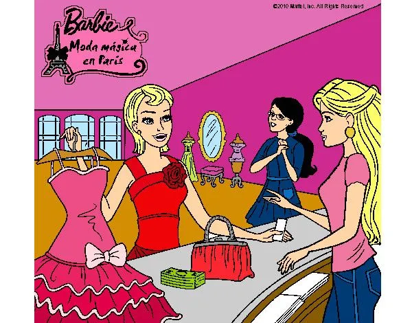 Dibujo de Barbie en una tienda de ropa pintado por Liria2000 en ...