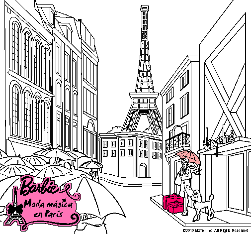 Dibujo de Barbie en la Torre Eiffel pintado por Estherstar en ... Dibujo de Barbie en la Torre Eiffel pintado por Estherstar en ...