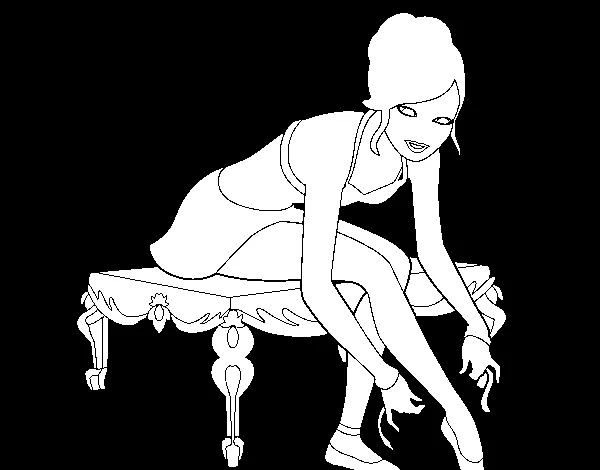 Dibujo de Barbie con las zapatillas de ballet para Colorear ...