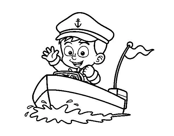 Dibujo de Barco y capitán para Colorear - Dibujos.net Dibujo de Barco y capitán para Colorear - Dibujos.net