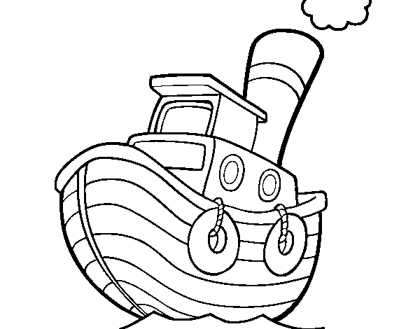 Dibujo de Barco de madera para Colorear - Dibujos.net