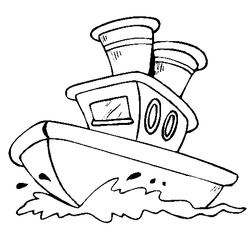 Dibujo de Barco en el mar para Colorear - Dibujos.net