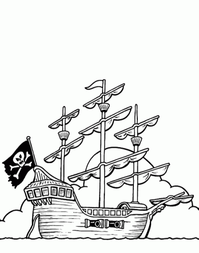 Dibujo de Barco pirata. Dibujo para colorear de Barco pirata ... Dibujo de Barco pirata. Dibujo para colorear de Barco pirata ...