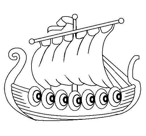 Dibujo de Barco vikingo para Colorear - Dibujos.net