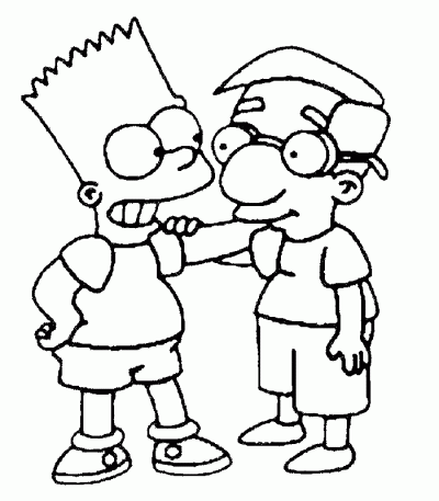 Dibujo de Bart y Milhouse. Dibujo para colorear de Bart y Milhouse ... Dibujo de Bart y Milhouse. Dibujo para colorear de Bart y Milhouse ...