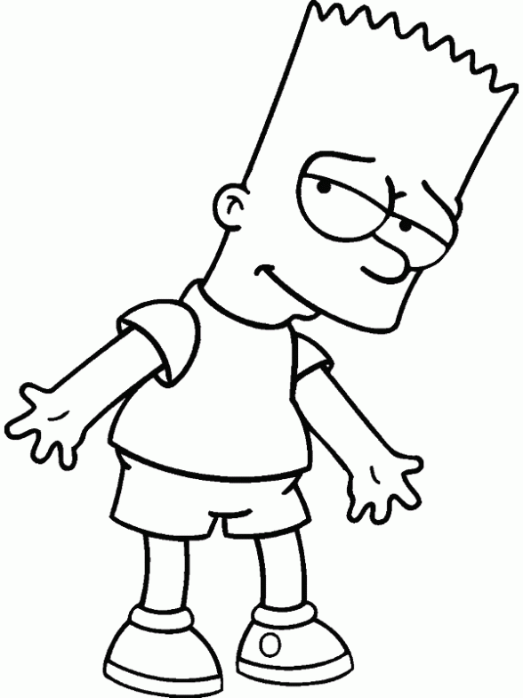 Dibujo de Bart Simpson para colorear. Dibujos infantiles de Bart ... Dibujo de Bart Simpson para colorear. Dibujos infantiles de Bart ...