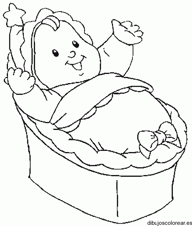 Dibujo de un bebé en la cuna | Dibujos para Colorear Dibujo de un bebé en la cuna | Dibujos para Colorear