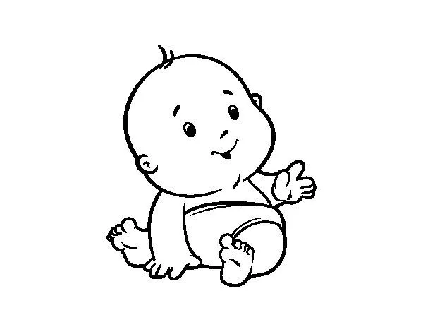 Dibujo de Bebé curioso para Colorear - Dibujos.net Dibujo de Bebé curioso para Colorear - Dibujos.net