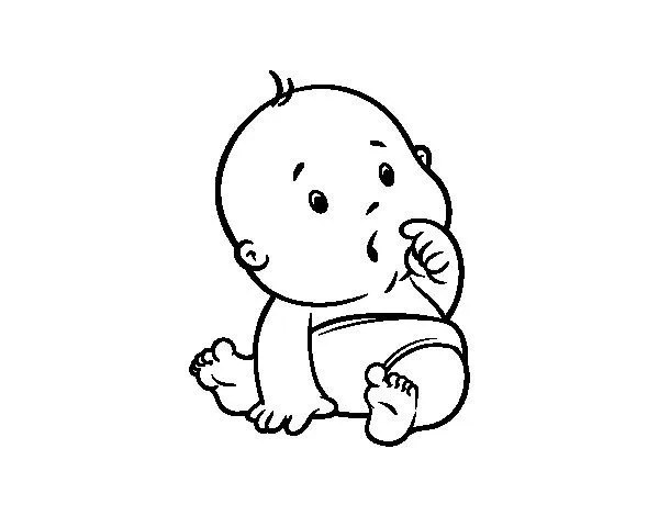 Dibujo de Bebé sorprendido para Colorear - Dibujos.net Dibujo de Bebé sorprendido para Colorear - Dibujos.net