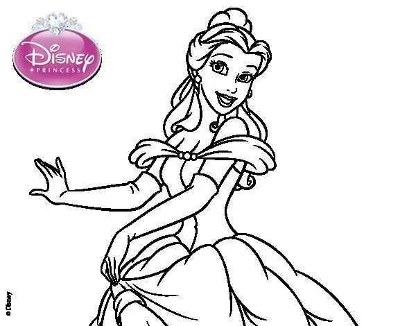 Dibujo de La Bella y la Bestia - Bella para Colorear - Dibujos.net