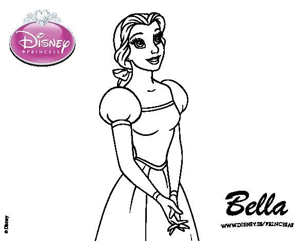 Dibujo de La Bella y la Bestia - Joven Bella para Colorear ...