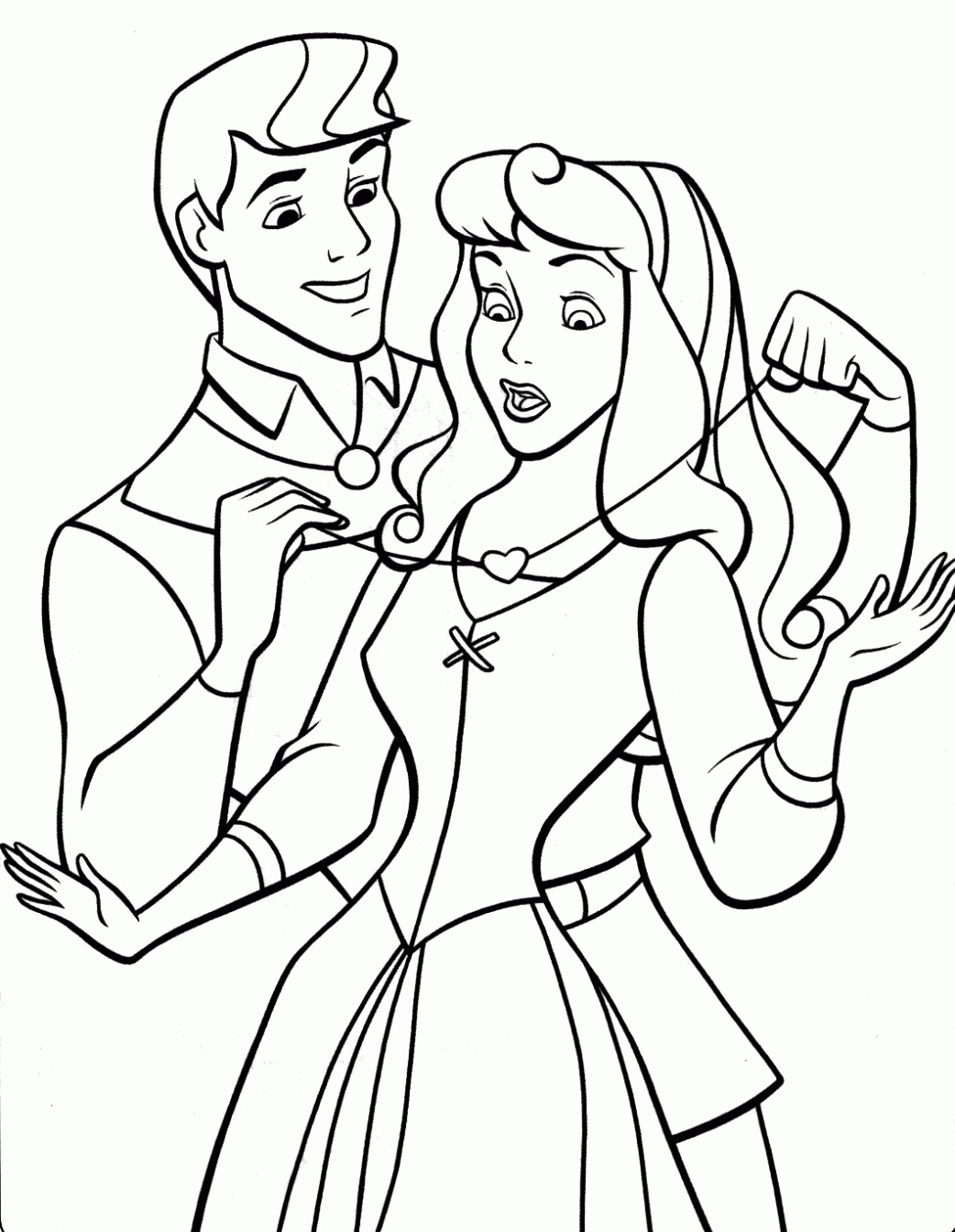 Dibujo de La Bella Durmiente y el príncipe para colorear. Dibujos ... Dibujo de La Bella Durmiente y el príncipe para colorear. Dibujos ...
