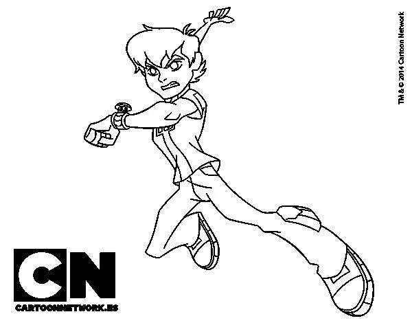 Dibujo de Ben 10 en acción para Colorear - Dibujos.net Dibujo de Ben 10 en acción para Colorear - Dibujos.net