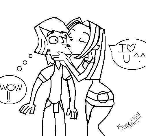Dibujo de Beso 1 para Colorear - Dibujos.net Dibujo de Beso 1 para Colorear - Dibujos.net