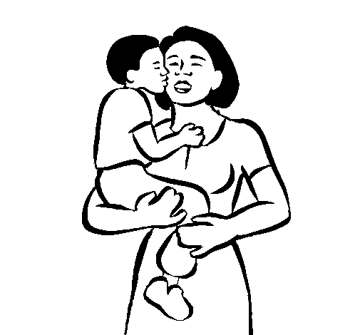 Dibujo de Beso maternal para Colorear - Dibujos.net Dibujo de Beso maternal para Colorear - Dibujos.net