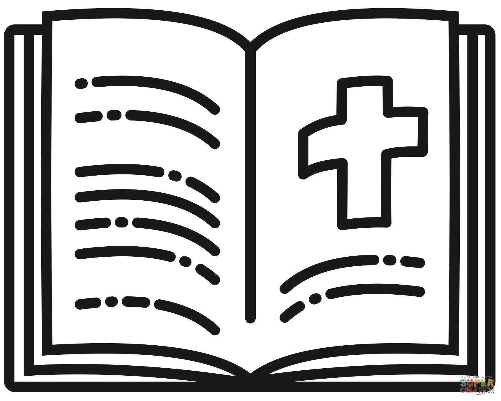 Dibujo de biblia abierta para colorear | Dibujos para colorear imprimir  gratis