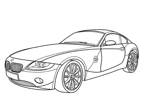 Dibujo de BMW Z4 Cupé para colorear | Dibujos para colorear ... Dibujo de BMW Z4 Cupé para colorear | Dibujos para colorear ...