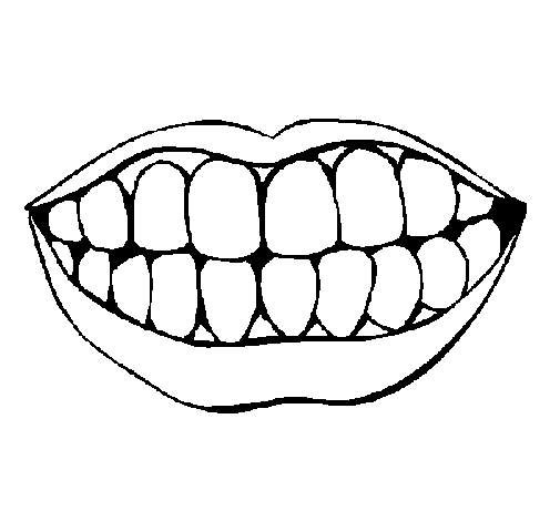 Dibujo de Boca y dientes para Colorear - Dibujos.net Dibujo de Boca y dientes para Colorear - Dibujos.net