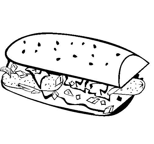 Dibujo de Bocadillo para Colorear - Dibujos.net Dibujo de Bocadillo para Colorear - Dibujos.net
