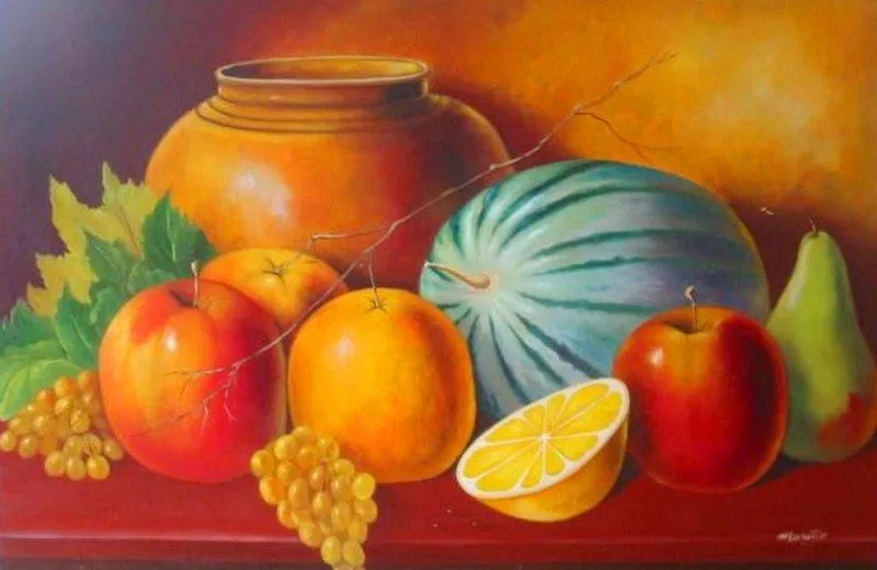 Dibujo de bodegón de frutas - Imagui