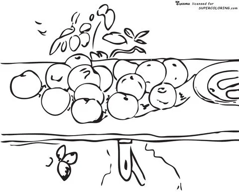 Dibujo de Bodegón con Manzadas de Paul Cezanne para colorear ...
