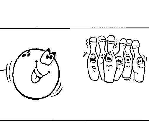 Dibujo de Bola y bolos para Colorear