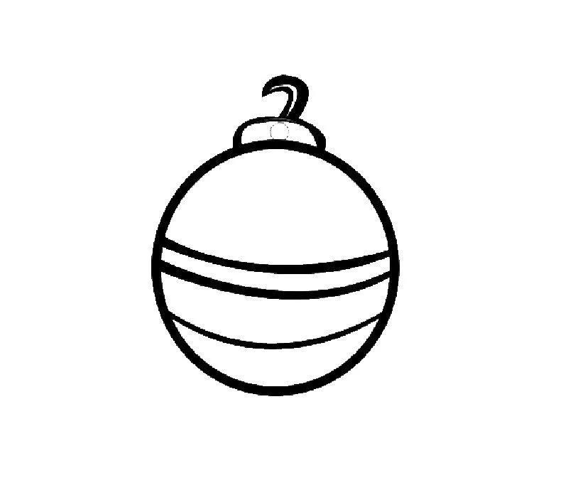 Dibujo de la bola de Navidad para imprimir y colorear Dibujo de la bola de Navidad para imprimir y colorear