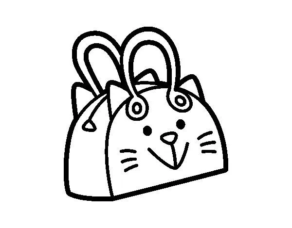 Dibujo de Bolso cara de gato para Colorear - Dibujos.net Dibujo de Bolso cara de gato para Colorear - Dibujos.net