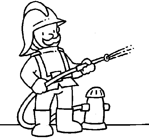Dibujo de Bombero 1 para Colorear - Dibujos.net Dibujo de Bombero 1 para Colorear - Dibujos.net