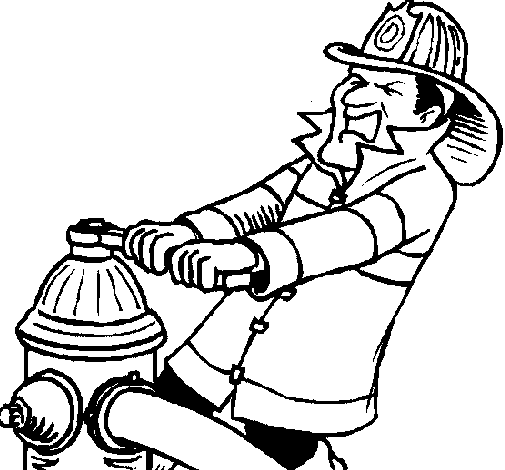 Dibujo de Bombero 4 para Colorear - Dibujos.net Dibujo de Bombero 4 para Colorear - Dibujos.net