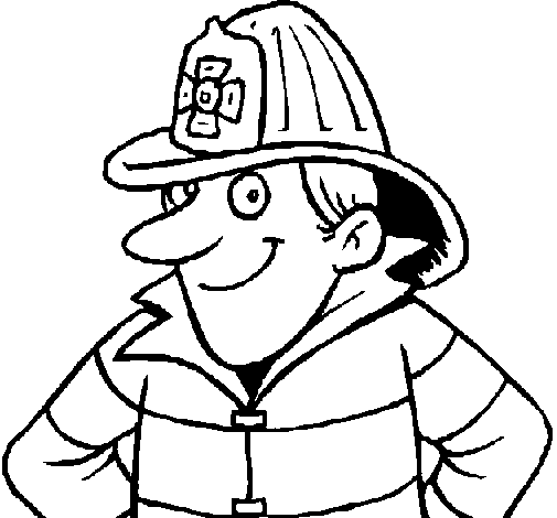 Dibujo de Bombero 2 para Colorear - Dibujos.net