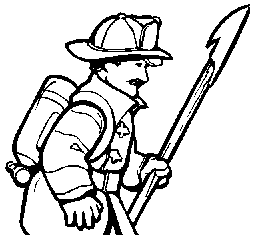 Dibujo de Bombero para Colorear - Dibujos.net