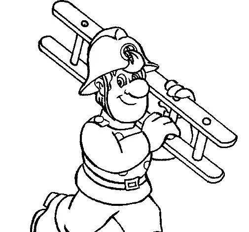 Dibujo de Bombero 8 para Colorear - Dibujos.net Dibujo de Bombero 8 para Colorear - Dibujos.net