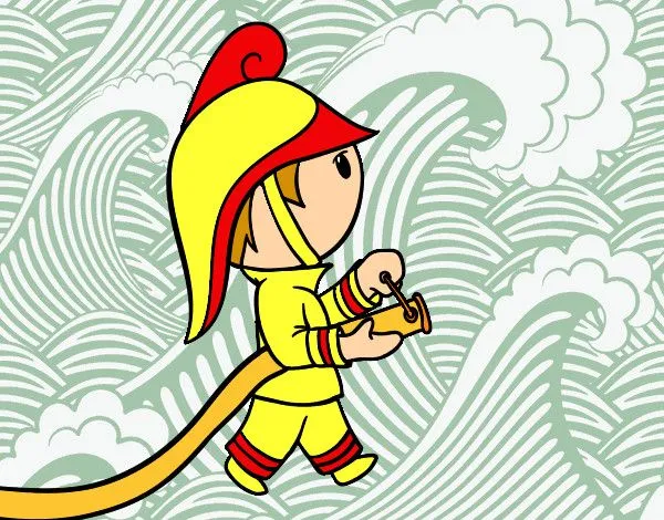 Dibujo de Bombero con la manguera pintado por Amunyan en Dibujos ... Dibujo de Bombero con la manguera pintado por Amunyan en Dibujos ...