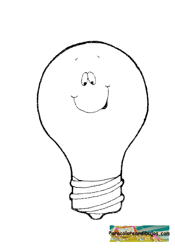 dibujo de bombilla para colorear | Colorear dibujos