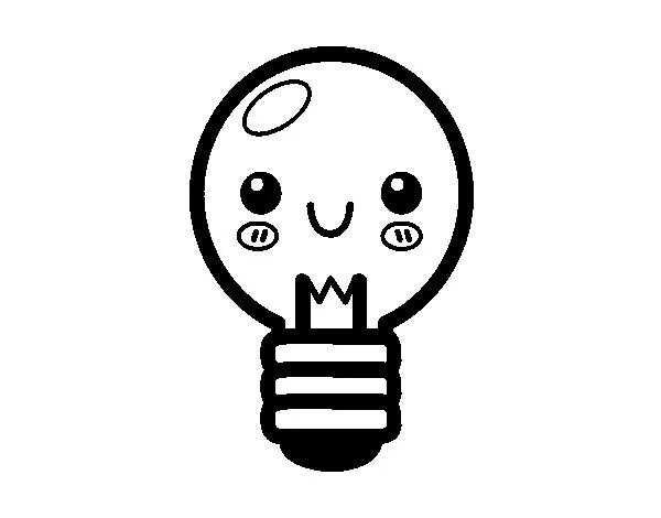 Dibujo de Bombilla para Colorear - Dibujos.net Dibujo de Bombilla para Colorear - Dibujos.net