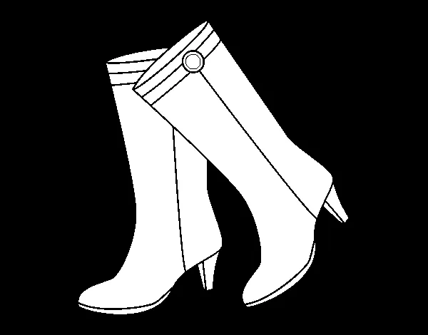 Dibujo de Botas altas para Colorear - Dibujos.net