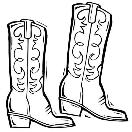 Botas vaqueras dibujo para colorear - Imagui